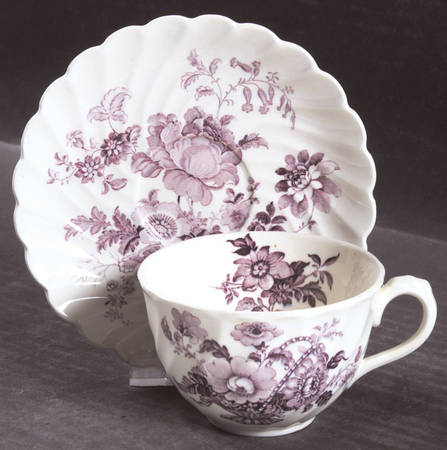 Charlotte Lavender Flat Cup & Saucer Set