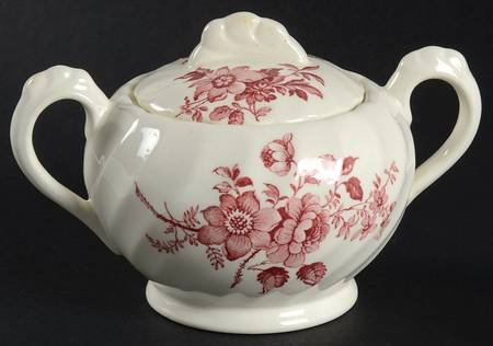 Charlotte Pink (Scalloped) Sugar Bowl & Lid