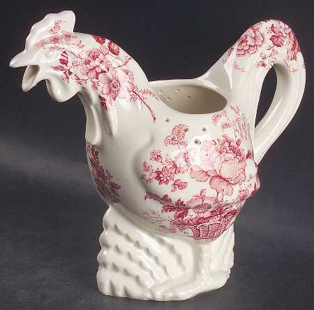Charlotte Pink (Scalloped) Rooster Pitcher