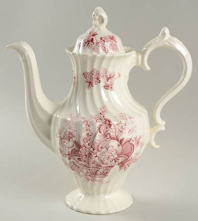 Charlotte Pink (Scalloped) Coffee Pot & Lid