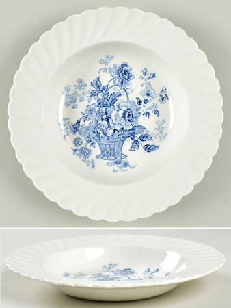 Chelsea Rose Blue Rim Soup Bowl
