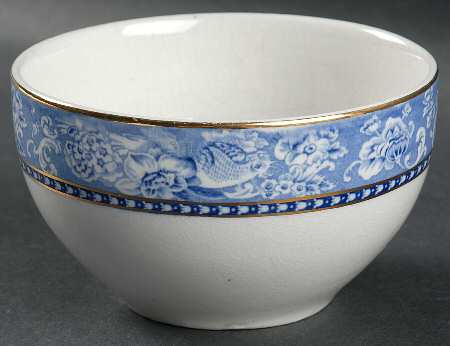 Davenport Blue (Gold Trim) Cranberry Bowl
