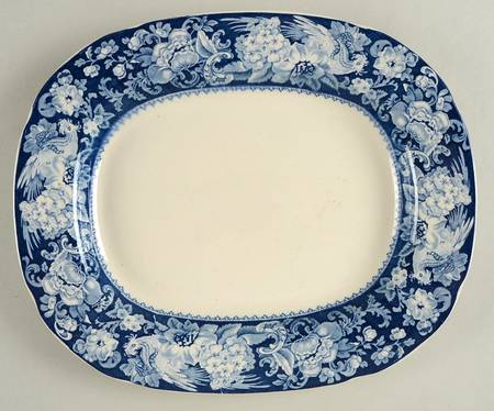Davenport Blue (No Trim) 11" Oval Serving Platter