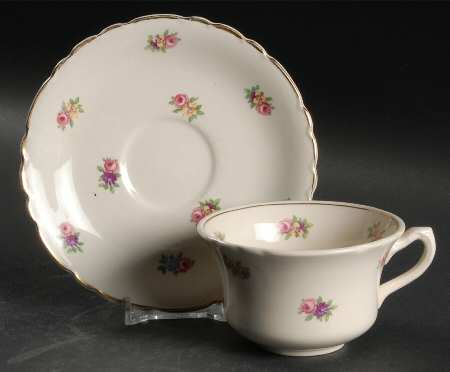 Devonshire (Gold Trim) Flat Cup & Saucer Set