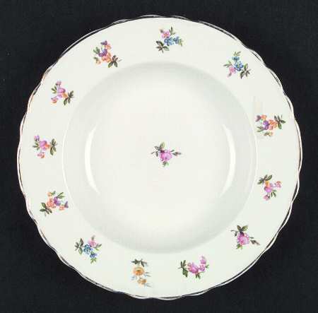 Dimity (Gold Trim) Rim Soup Bowl
