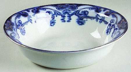 Iris Blue (Flow Blue) 9" Round Vegetable Bowl