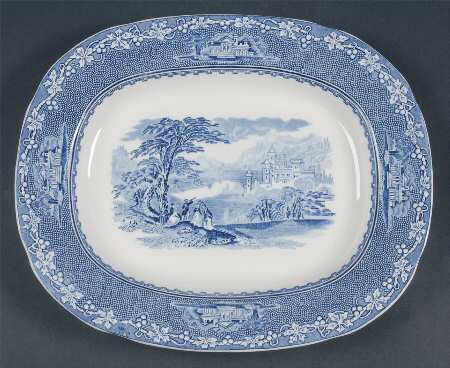 Jenny Lind Blue 11" Oval Serving Platter