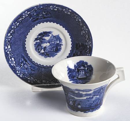 Jenny Lind Blue Flat Cup & Saucer Set