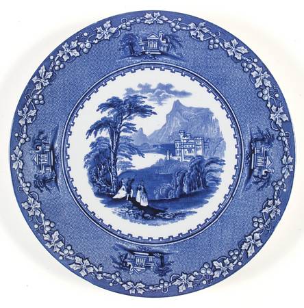 Jenny Lind Blue Cake Plate