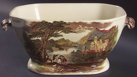 Jenny Lind Brown Multicolor (Leaf Border) Tureen No Lid