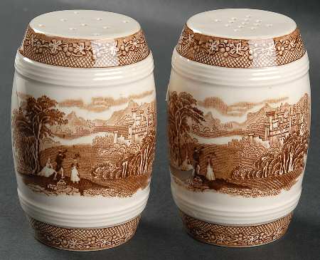 Jenny Lind All Brown (Round) Barrel Shape Salt and Pepper Set