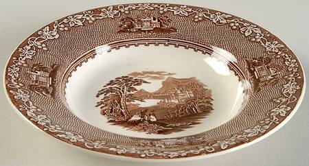 Jenny Lind All Brown (Round) Rim Soup Bowl