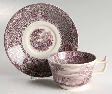 Jenny Lind Lavender (Round) Flat Cup & Saucer Set