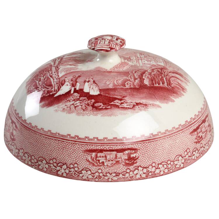 Jenny Lind Pink (Off White Background) Lid for Round Butter