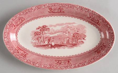 Jenny Lind Pink (Off White Background) Relish/Gravy Underplate