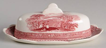 Jenny Lind Pink (Off White Background) 1/4 Lb Covered Butter