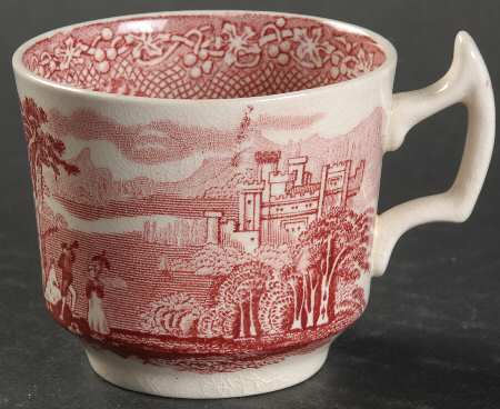Jenny Lind Pink (Off White Background) Flat Demitasse Cup