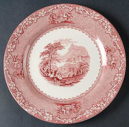 Jenny Lind Pink (Off White Background) Luncheon Plate