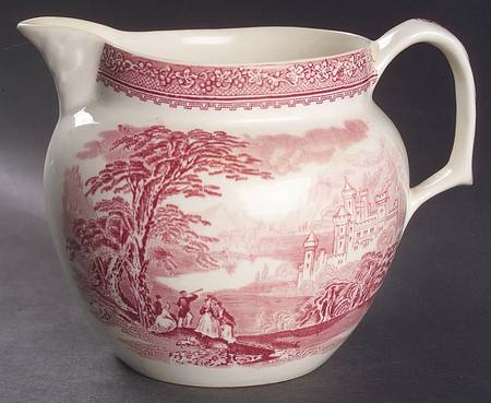 Jenny Lind Pink (Off White Background) 24 Oz Pitcher