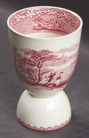 Jenny Lind Pink (Off White Background) Double Egg Cup