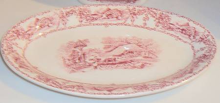 Rural Scenes Red (Round) Relish/Gravy Underplate