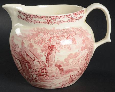 Rural Scenes Red (Round) 24 Oz Pitcher