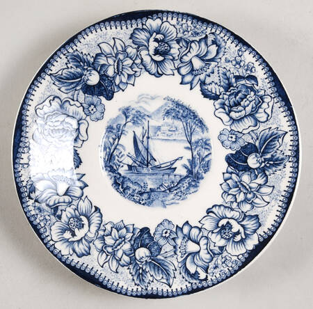 Safe Harbour Blue (White Background) Saucer