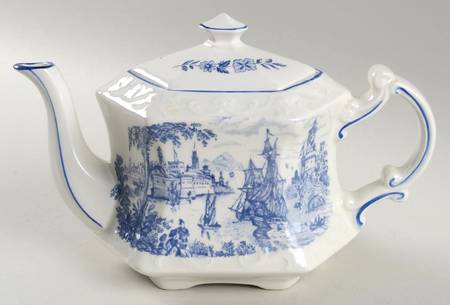 Safe Harbour Blue (White Background) Teapot & Lid