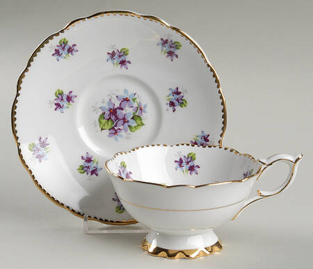 Sweet Violets Footed Cup & Saucer Set