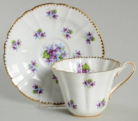 Sweet Violets Flat Cup & Saucer Set