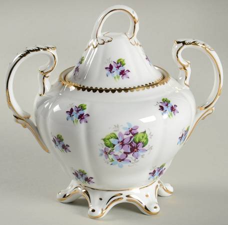 Sweet Violets Sugar Bowl & Lid