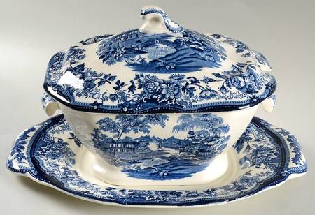 Tonquin Blue Tureen & Lid w/Underplate
