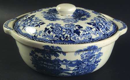 Tonquin Blue 1 Qt Round Covered Casserole