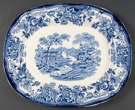 Tonquin Blue 13" Oval Serving Platter