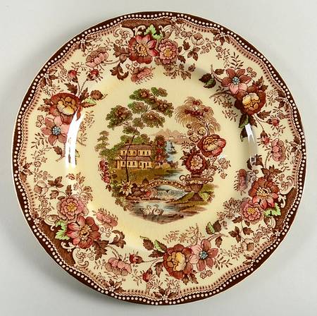 Tonquin Brown Multicolor (Cream) Luncheon Plate