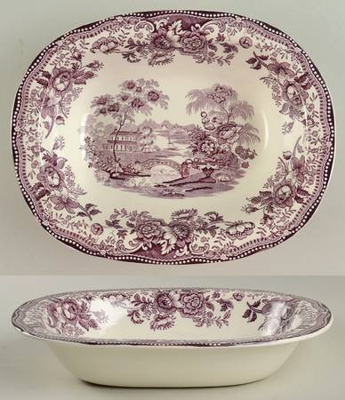Tonquin Plum 10" Oval Vegetable Bowl
