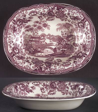 Tonquin Plum 9" Oval Vegetable Bowl