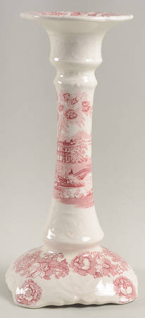 Tonquin Red Pink 9" Tall Candlestick