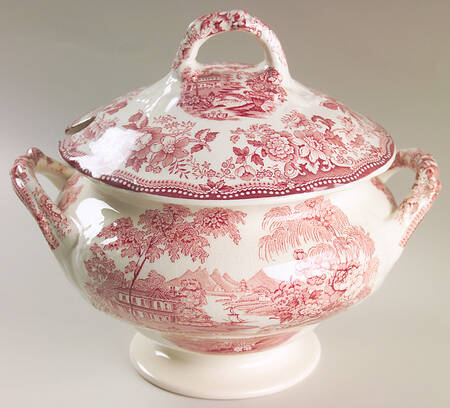Tonquin Red Pink Small Tureen & Lid
