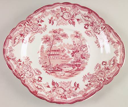 Tonquin Red Pink Small Tureen Underplate