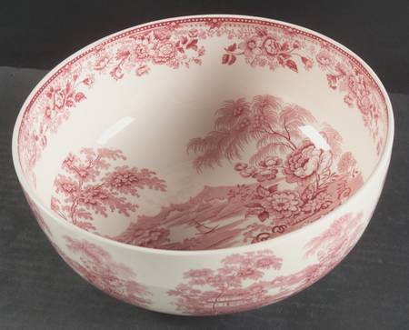 Tonquin Red Pink 9" Salad Serving Bowl