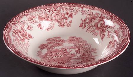 Tonquin Red Pink 8" Round Vegetable Bowl