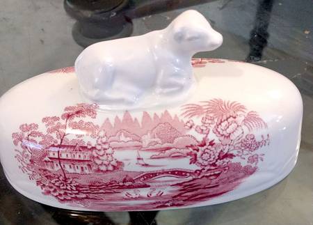 Tonquin Red Pink Lid for 1/4 Pound Figural Butter