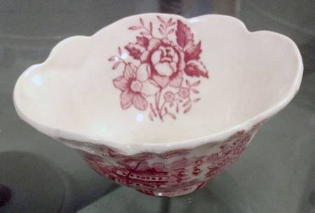 Tonquin Red Pink Mini Open Sugar Bowl