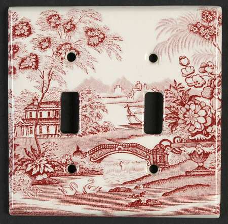Tonquin Red Pink Double Light Switch Cover