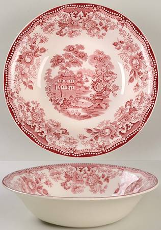 Tonquin Red Pink 7" Round Vegetable Bowl