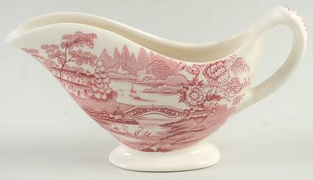 Tonquin Red Pink Individual Gravy Boat No Underplate