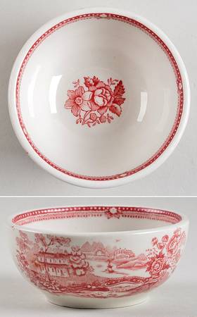 Tonquin Red Pink Open Sugar Bowl