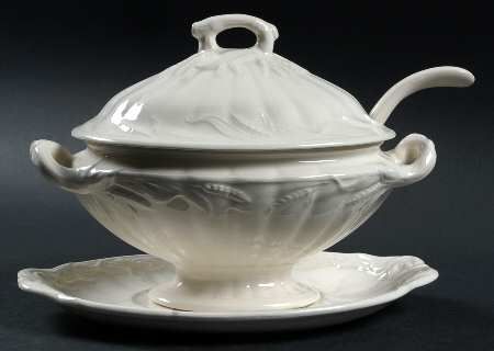 Wheat Sauce Boat & Lid & Underplate & Ladle