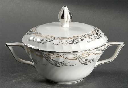 Golden Silver Sugar Bowl & Lid